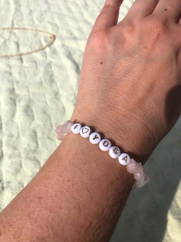 Splitarmband Yoga met Rozenkwarts