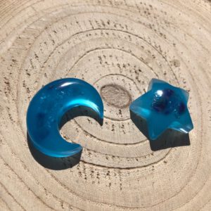 Orgonite set maan ster blauw