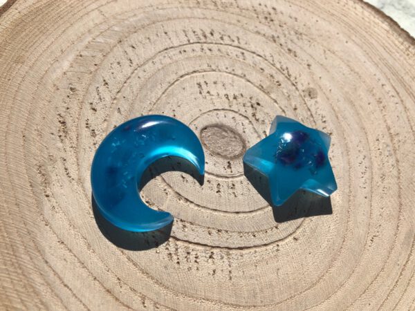 Orgonite set maan ster blauw