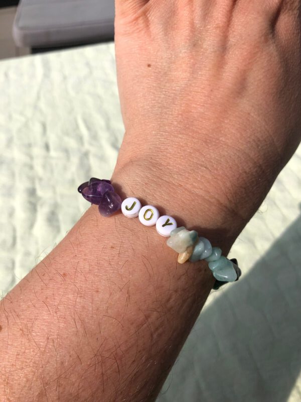 Splitarmband met Amethist en Amazoniet