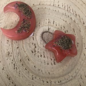 Orgonite set maan ster rood