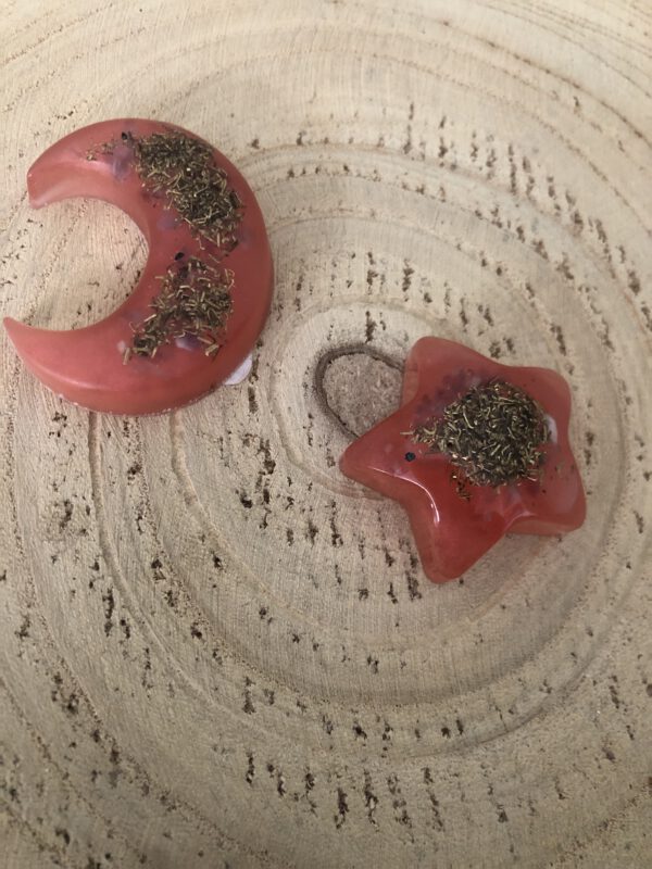 Orgonite set maan ster rood