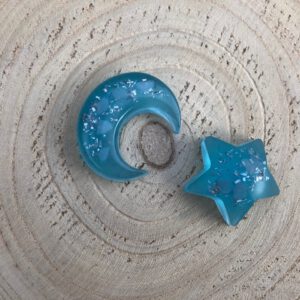 Orgonite set maan ster blauw