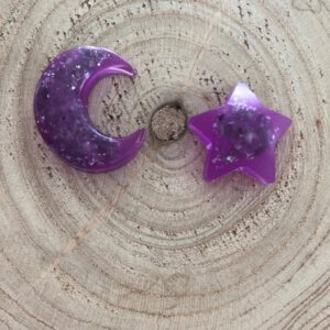 Orgonite set maan ster paars