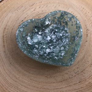 Hart schaaltje groen zilver