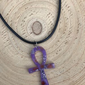 Ketting met Ankh Orgonite en carneool klein
