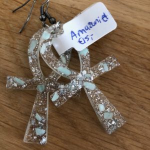 Oorbellen met Ankh Orgonite en Amazoniet