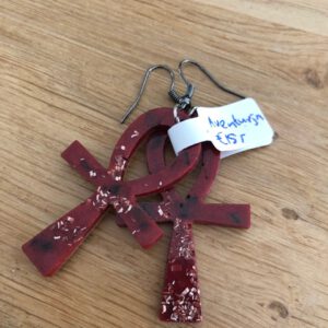 Oorbellen met Ankh Orgonite en Aventurijn