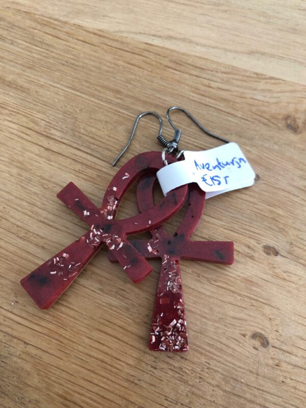 Oorbellen met Ankh Orgonite en Aventurijn
