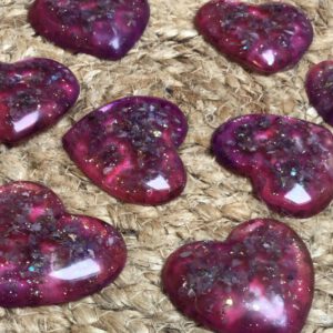 8 Orgonite hartjes amethist