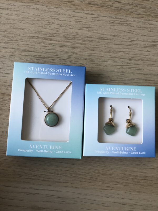 Set ketting en oorbellen Aventurijn